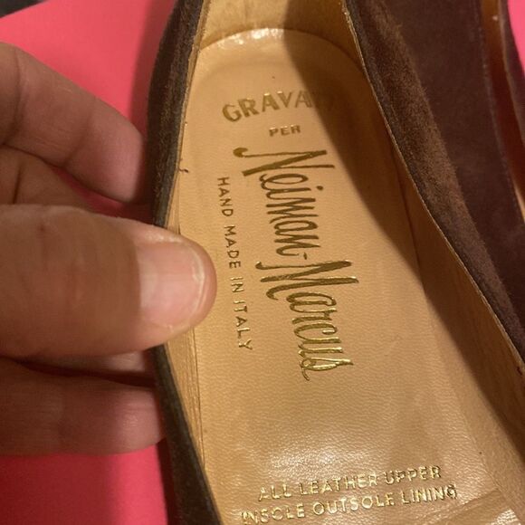 Gravati Per Neiman Marcus Hand Made in Italy All Leather 8 M Suede body - Picture 2 of 8